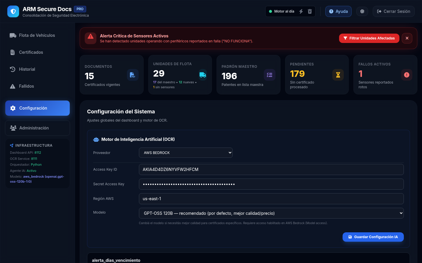 Configuración del motor de IA